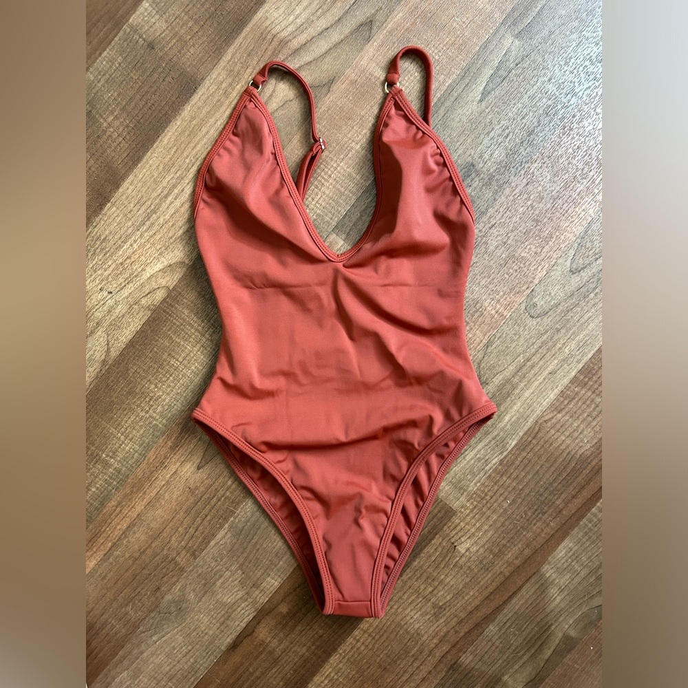 Gooseberry Intimates So Chic Cheeky One Piece in Rum - Size Small